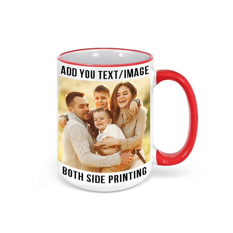 Shop Custom Coffee Mugs 15oz Red Rim Color Handle Online – SafeGoods